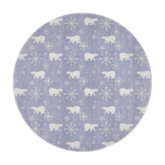 Kerstpatroon met polaire beren en sneeuwvlokken snijplank (Voorkant)