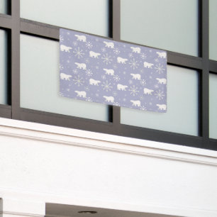 Kerstpatroon met polaire beren en sneeuwvlokken spandoek