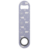 Kerstpatroon met polaire beren en sneeuwvlokken speed flessenopener (Achterkant)