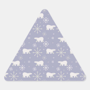 Kerstpatroon met polaire beren en sneeuwvlokken sticker