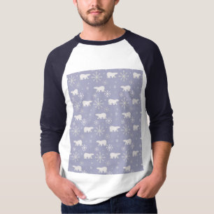 Kerstpatroon met polaire beren en sneeuwvlokken t-shirt