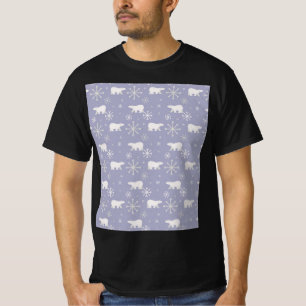 Kerstpatroon met polaire beren en sneeuwvlokken t-shirt