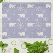 Kerstpatroon met polaire beren en sneeuwvlokken theedoek (Gevouwen)