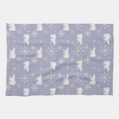 Kerstpatroon met polaire beren en sneeuwvlokken theedoek (Horizontaal)