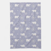 Kerstpatroon met polaire beren en sneeuwvlokken theedoek (Verticaal)