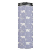 Kerstpatroon met polaire beren en sneeuwvlokken thermosbeker (Achterkant)
