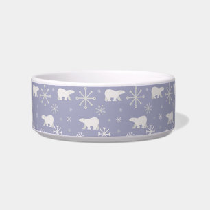 Kerstpatroon met polaire beren en sneeuwvlokken voerbakje