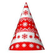 Kerstpatroon met rendieren en sneeuwvlokken feesthoedjes (Voorkant)