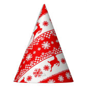 Kerstpatroon met rendieren en sneeuwvlokken feesthoedjes (Links)