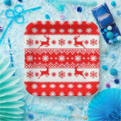 Kerstpatroon met rendieren en sneeuwvlokken papieren bordje (Feest)