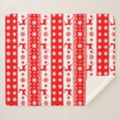 Kerstpatroon met rendieren en sneeuwvlokken sherpa deken (Voorkant (horizontaal))