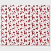 kerstpatroon met rendieren en sterren als onmiddel cadeaupapier (Vlak)