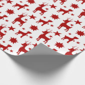 kerstpatroon met rendieren en sterren als onmiddel cadeaupapier (Hoek)