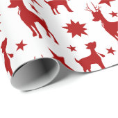 kerstpatroon met rendieren en sterren als onmiddel cadeaupapier (Rol Hoek)