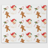kerstpatroon met Retro Santa Claus Cadeaupapier (Vlak)
