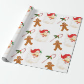 kerstpatroon met Retro Santa Claus Cadeaupapier (Uitgerold)