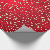 Kerstpatroon met rode en gouden Confetti Cadeaupapier (Hoek)
