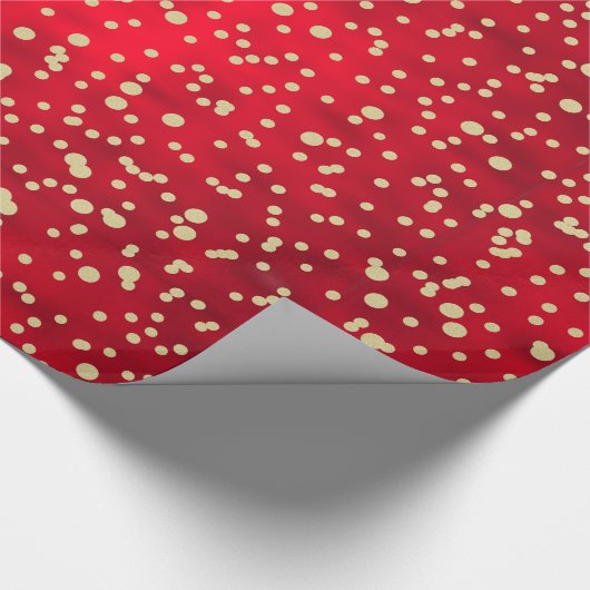 Kerstpatroon met rode en gouden Confetti Cadeaupapier (Hoek)