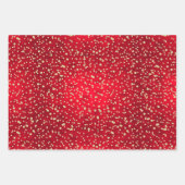 Kerstpatroon met rode en gouden Confetti Inpakpapier Vel (Voorkant)