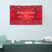 Kerstpatroon met rode en gouden Confetti Spandoek (Beurs)