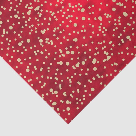 Kerstpatroon met rode en gouden Confetti Tissuepapier (Detail)