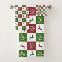 Kerstpatroon met rode en groene rendieren