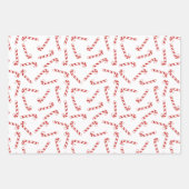 Kerstpatroon met rode en witte snoepriet inpakpapier vel (Voorkant)