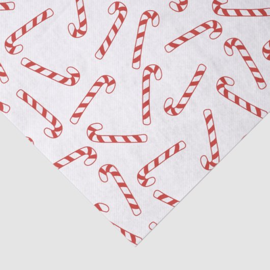 Kerstpatroon met rode en witte snoepriet tissuepapier (Detail)