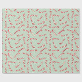 Kerstpatroon met rode, groene en witte snoepriet cadeaupapier (Vlak)