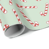 Kerstpatroon met rode, groene en witte snoepriet cadeaupapier (Rol Hoek)