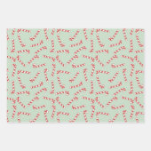 Kerstpatroon met rode, groene en witte snoepriet inpakpapier vel (Voorkant)