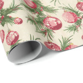 Kerstpatroon met roze Ornamenten & den Cadeaupapier (Rol Hoek)