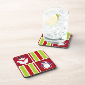 kerstpatroon met sneeuwmannen en pinguïns bier onderzetter (Rechterzijde)