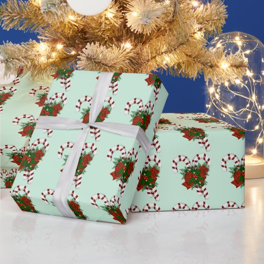 Kerstpatroon met snoeprietjes cadeaupapier (Feestdagen)