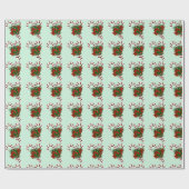 Kerstpatroon met snoeprietjes cadeaupapier (Vlak)