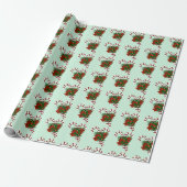 Kerstpatroon met snoeprietjes cadeaupapier (Uitgerold)