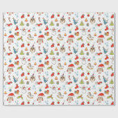 kerstpatroon met uilen cadeaupapier (Vlak)