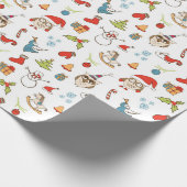 kerstpatroon met uilen cadeaupapier (Hoek)