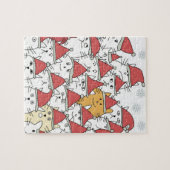 Kerstpatroon met veel grappige katten legpuzzel (Horizontaal)