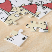 Kerstpatroon met veel grappige katten legpuzzel (Zijkant)