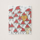 Kerstpatroon met veel grappige katten legpuzzel (Verticaal)