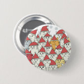 Kerstpatroon met veel grappige katten ronde button 5,7 cm (Voorkant /achterkant)