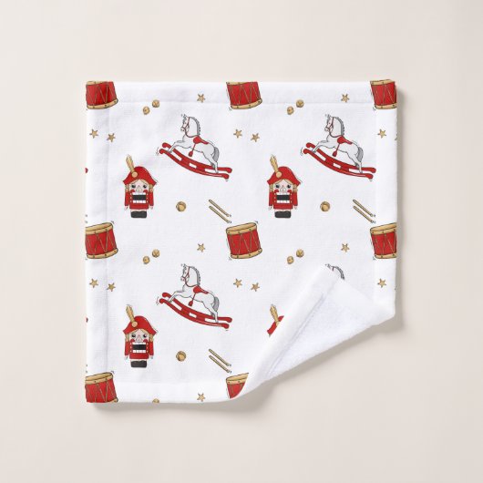 kerstpatroon met voedingskraker bad handdoek (Wasdoekje)