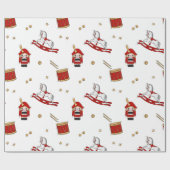 kerstpatroon met voedingskraker cadeaupapier (Vlak)