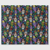 kerstpatroon met voedingskraker en sneeuwvlokken cadeaupapier (Vlak)