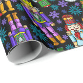 kerstpatroon met voedingskraker en sneeuwvlokken cadeaupapier (Rol Hoek)