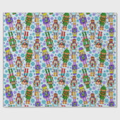 kerstpatroon met voedingskraker en sneeuwvlokken cadeaupapier (Vlak)