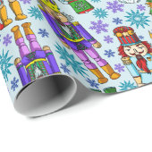 kerstpatroon met voedingskraker en sneeuwvlokken cadeaupapier (Rol Hoek)