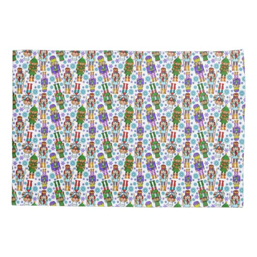 kerstpatroon met voedingskraker en sneeuwvlokken kussensloop (Achterkant-Links)