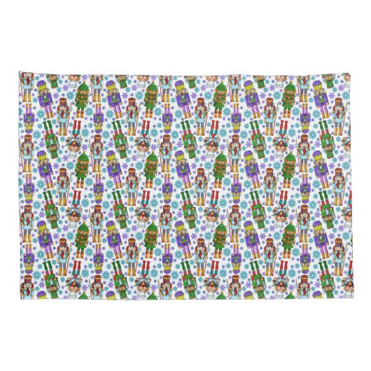 kerstpatroon met voedingskraker en sneeuwvlokken kussensloop (Achterkant-Rechts)